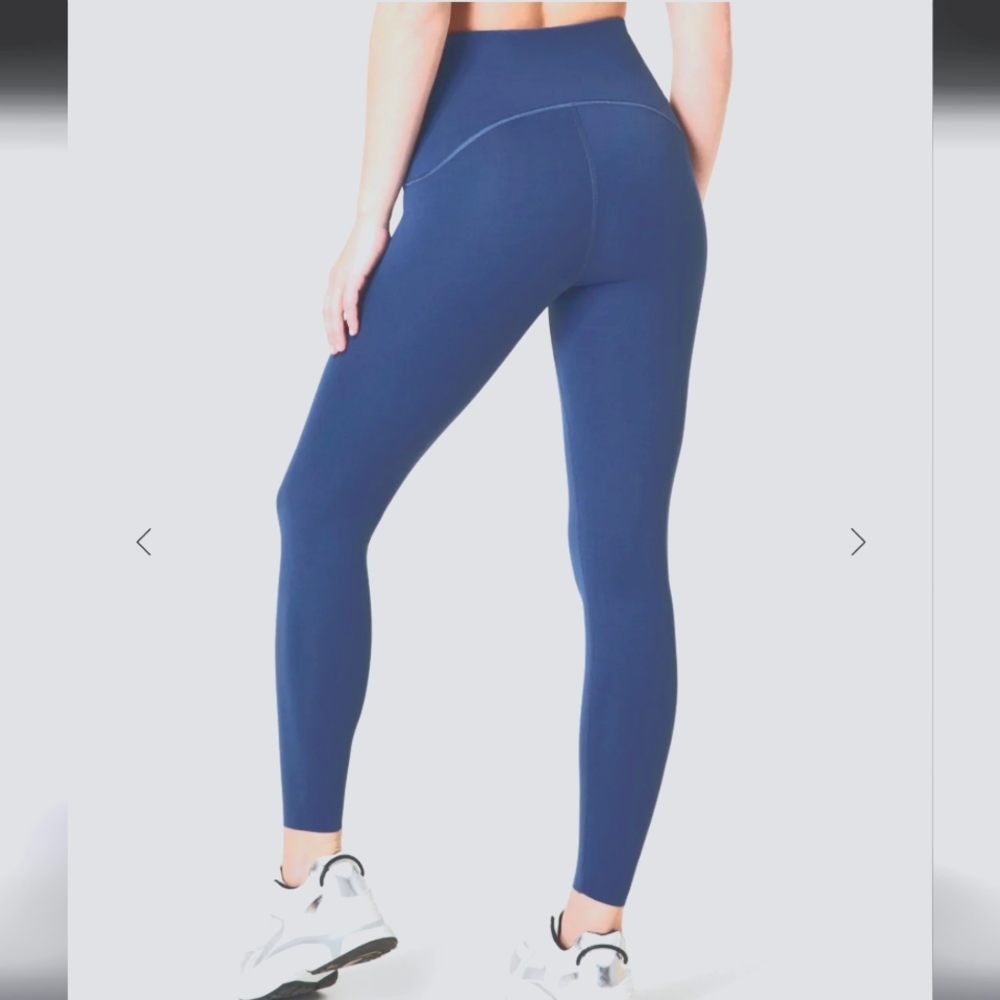 SPANX Booty Boost Leggings 1X Blue High Waist Shaping Tummy Control NWOT